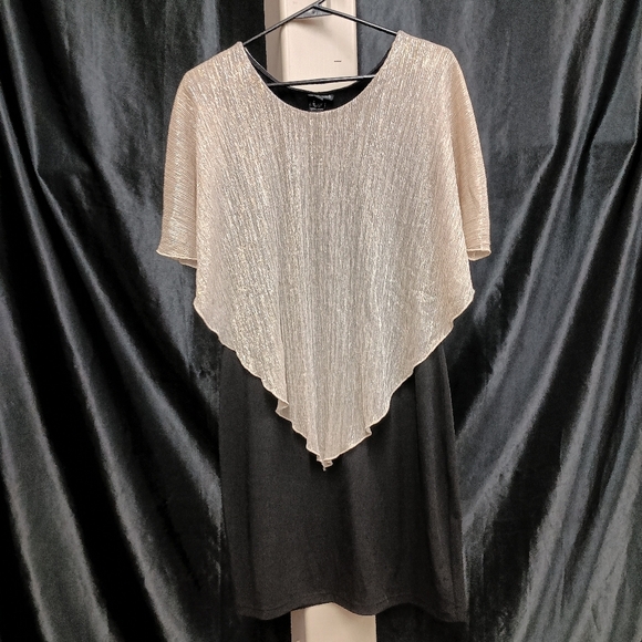 Enfocus Studio Black and Gold Asymmetrical Cocktail Dress - Picture 9 of 15